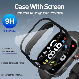 กรณีแก้วนิรภัย for Redmi Watch 6 5 4 for Smartwatch Redmi Watch 6 5 4 กรณีป้องกันหน้าจอ PC แข็งทั้งหมดรอบด้วยฝาครอบฟิล์ม
