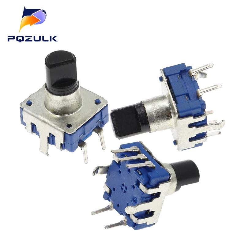 5PCS 360 องศา EC12 Rotary Encoder RE12 เสียง Encoder Coding 5Pin 24 ตําแหน่งสวิทช์ปุ่มกด 12 มม.