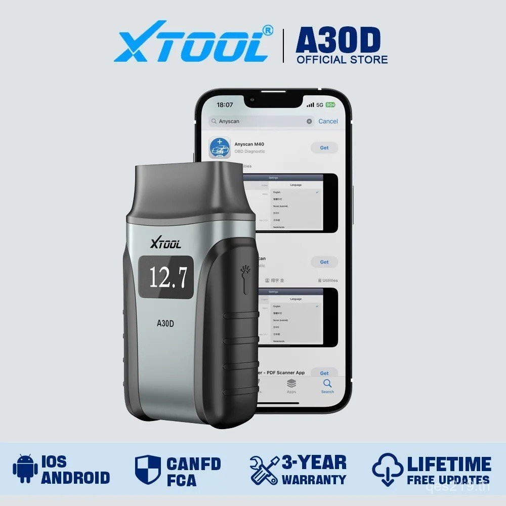 XTOOL A30D OBD2 สแกนวินิจฉัยอัตโนมัติ 19 ฟังก์ชั่นพิเศษ TKDT