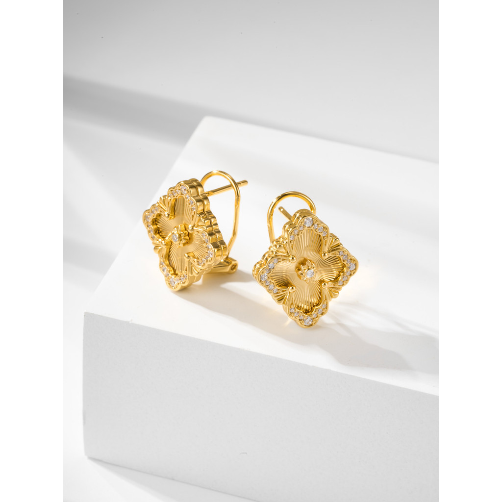 [Shopee Special Selection] ต่างหูดอกไม้ย้อนยุค Pearl Luo Yarn Craft Design 2P2A 12e