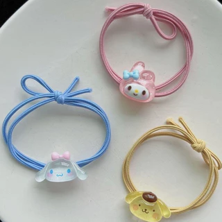 ยางรัดผมโปร่งใส Sanrio ออกแบบลายสนุกสนาน Cinnamoroll, Kuromi และ My Melody