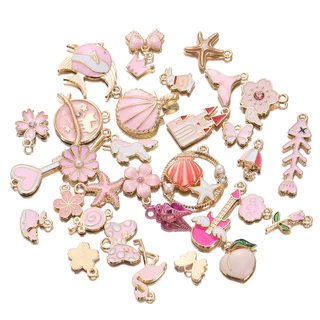 St.kunkka จี้โลหะผสม น่ารัก คละลาย สำหรับทำสร้อยข้อมือและ DIY อุปกรณ์ทำเครื่องประดับ10ชิ้น