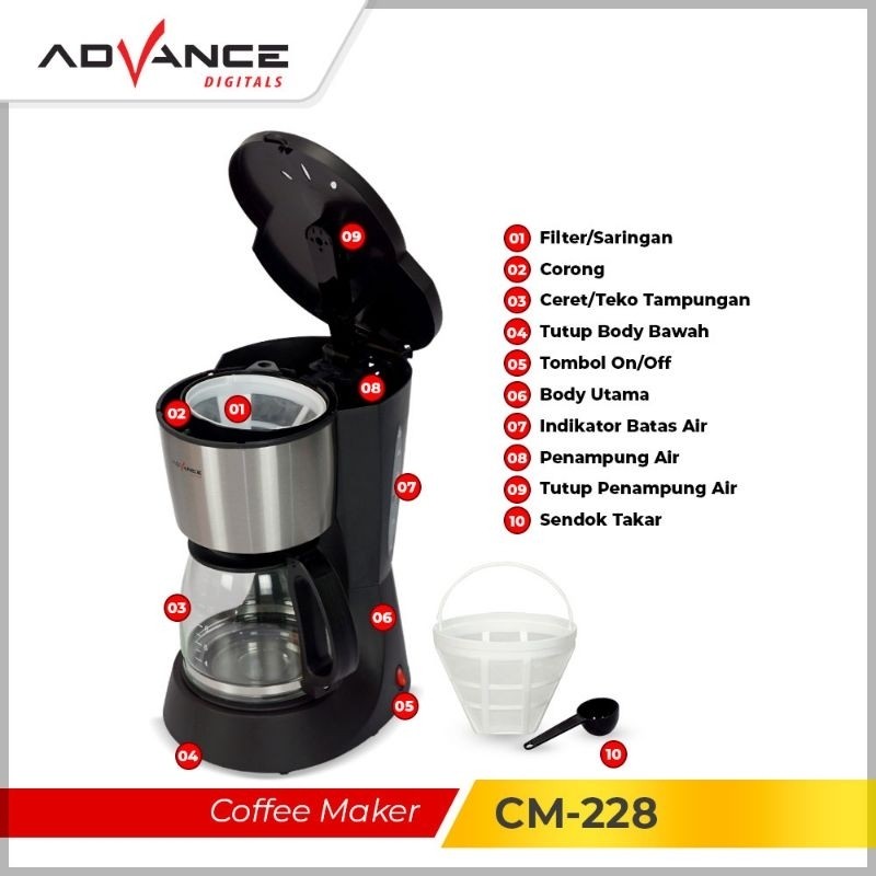 MESIN เครื่องชงกาแฟ CM-208A CM-228 ก้าวหน้า