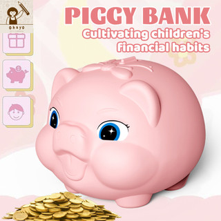 Colored Cute Look Piggy Bank with Easy Access Large Capacity Durable Coin Piggy Bank Shatterproof