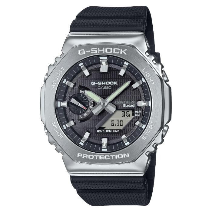 คาสิโอ G-SHOCK G-STEEL เชื่อมต่อสมาร์ทโฟน คาสิโอ CASIO โซล่า อนาล็อกดิจิตอล นาฬิกาข้อมือสีดำ GBM-210