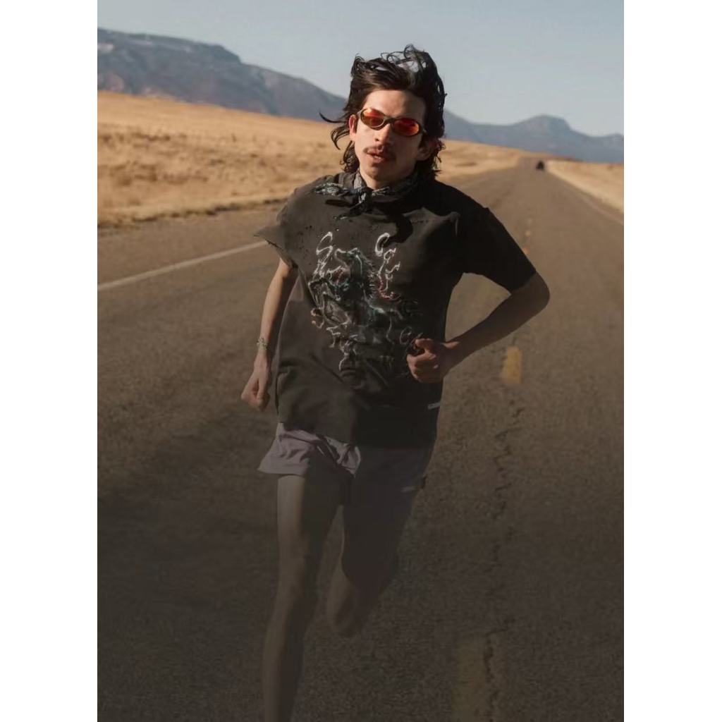 เสื้อยืดแขนสั้นคอกลม ผ้าฝ้ายแท้ สไตล์เรโทร จากแบรนด์ Satisfy Wormhole