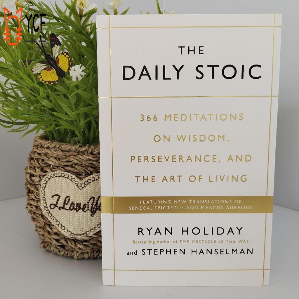 หนังสือของ Wisdom และ Perseverance Life Art The Daily Stoic 366 Days Philosophy Book พร้อมข้อความสองภาษาสําหรับการเจริญเติบโตและแสงสะท้อนส่วนบุคคล