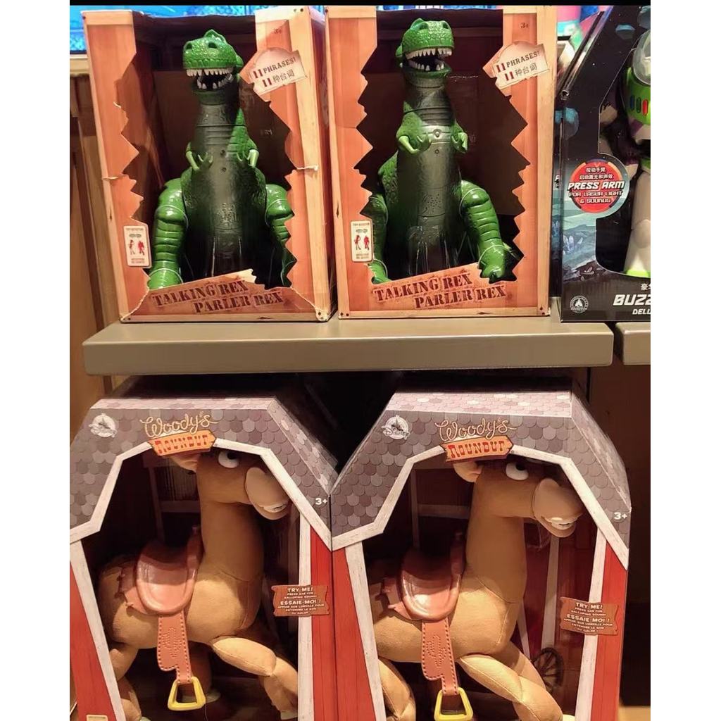 ของแท้ Toy Story Hug Dragon Rex Deluxe Edition ตุ๊กตาเคลื่อนย้ายได้รูปตุ๊กตาเสียงของเล่นไดโนเสาร์