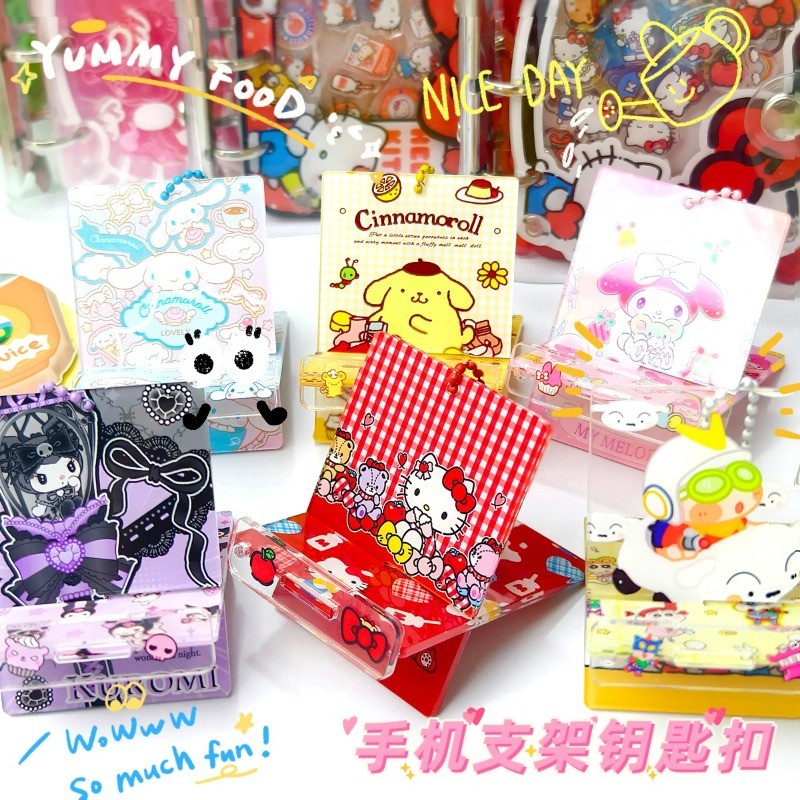 ที่วางโทรศัพท์มือถือ พวงกุญแจอะคริลิค การ์ตูนน่ารัก กระต่ายดำน่ารัก  DIY จี้แบบพกพา Creative