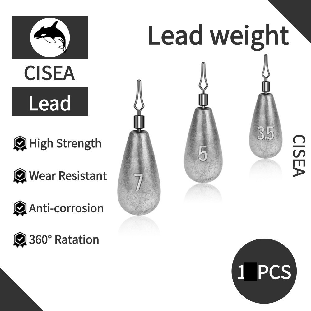 CISEA F55 3.5-20g lead weight กัดตะกั่ว ประเภทตกปลา ปากกาตะกั่ว การจัดเรียงแบบวงกลม ตะกั่ว 1PCS