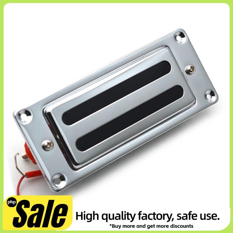 2 สาย 68X29MM มินิกีตาร์ไฟฟ้า Humbucker รถกระบะกรอบโลหะสําหรับ LP กีตาร์ Chrome, คอ