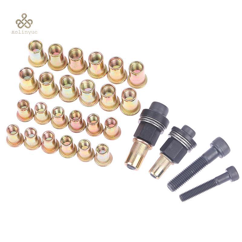 HELINYUE M6 M8 Rivet Nut s คู่มือ Riveter คอลัมน์สแตนเลสหกเหลี่ยมถั่ว AM6SS AM8SS DIY เจาะ Rivet ด้า