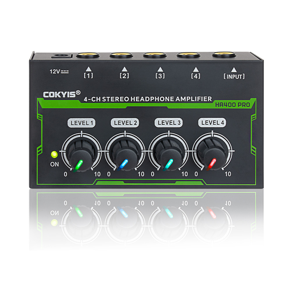 HA400 PRO เครื่องขยายเสียงหูฟัง 4 ช่องหูฟังสเตอริโอขนาดกะทัดรัดพิเศษเครื่องขยายเสียงหูฟัง AMP Mini