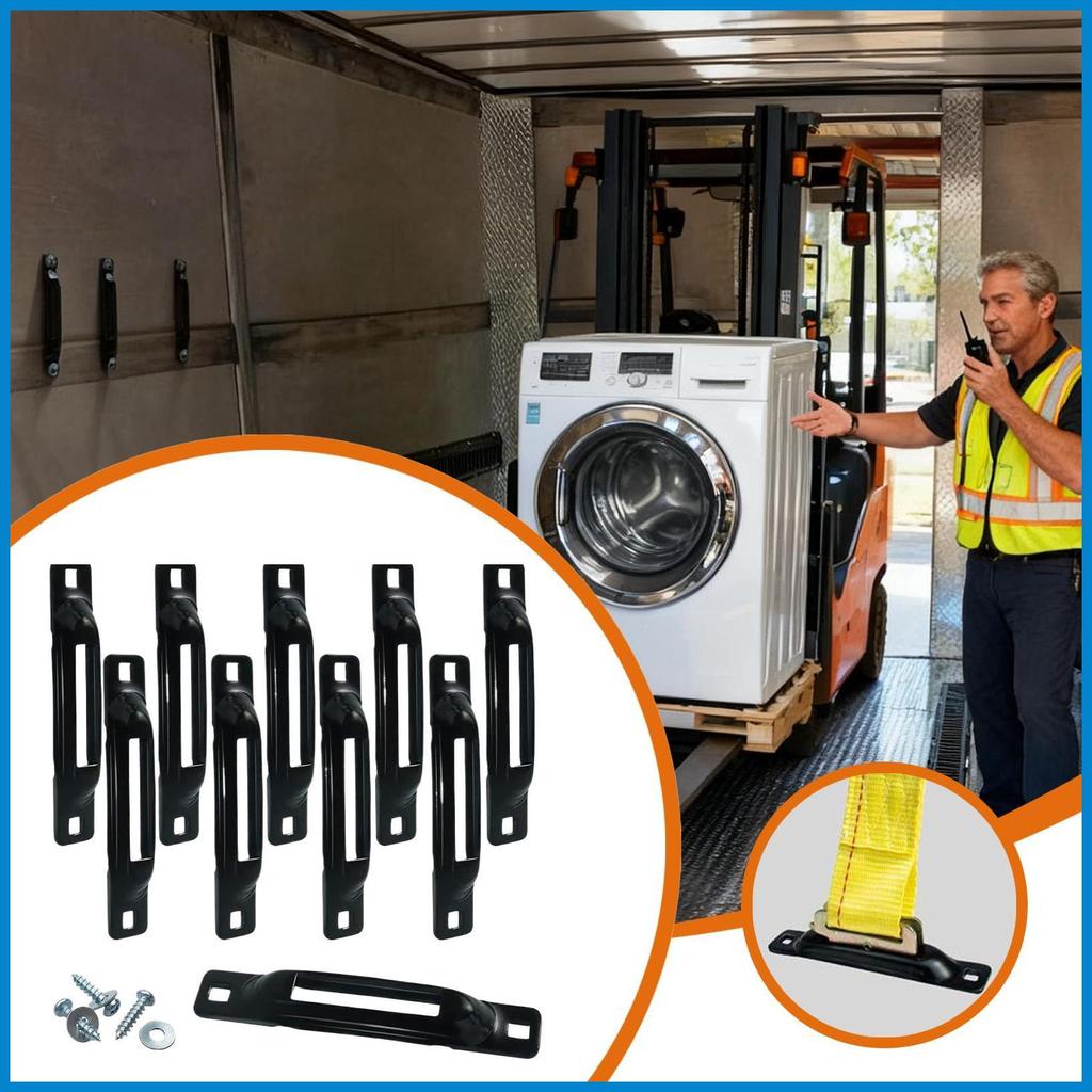 E Track Single Slot 10 ชิ้น 1-Slot Mini สีดํา Heavy Duty Trailer แผ่น E TRACK Rail Slot สายคล้อง Anc