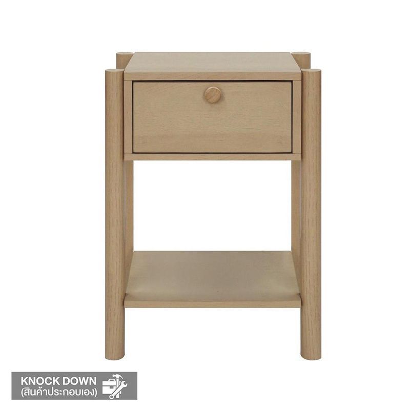 MOOVE โต๊ะข้างเตียงเสากลม 37X32X55 สีไม้