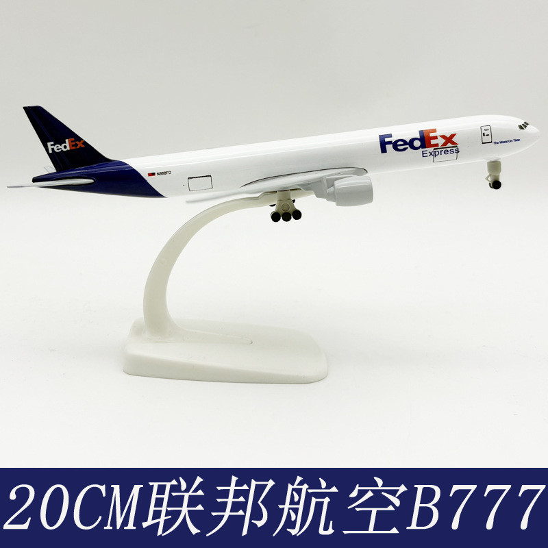 FedEx FedEx Boeing 777 เครื่องบินคาร์โก้ 20 ซม. โมเดลโลหะผสมจําลอง