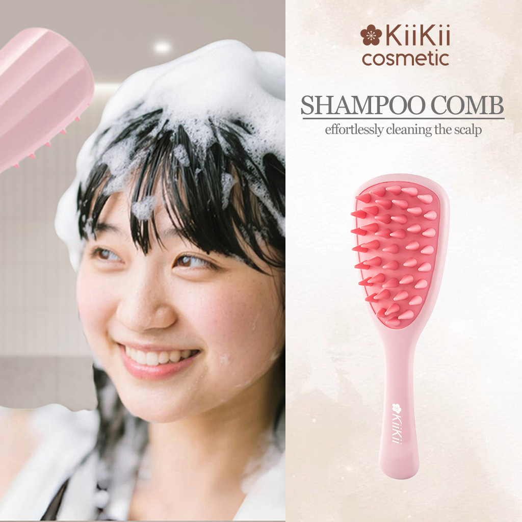 KiiKii Cosmetic แปรงสระผม หวี สระผมสะอาด สบายหนังศีรษะ ไม่ทำร้ายผม แปรงนวดศีรษะ ใช้งานง่าย