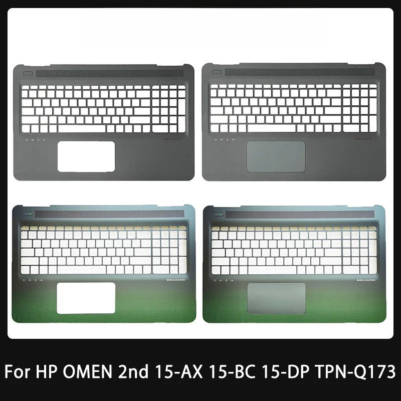 ใหม่สําหรับ HP OMEN 2nd 15-AX 15-BC 15-DP TPN-Q173 Palmrest ฝาครอบด้านบนสีดําสีเขียว Shell 905118-00