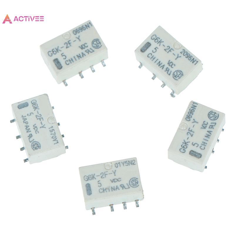<Activee> 5 ชิ้น dc 5v smd g6k-2f-y รีเลย์สัญญาณ 8pin สําหรับรีเลย์ omron Nice