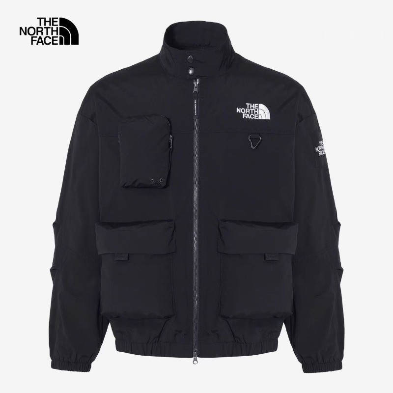 The North Face ปักโลโก้ เสื้อแจ็คเก็ตกันลมผู้ชายหลายกระเป๋า