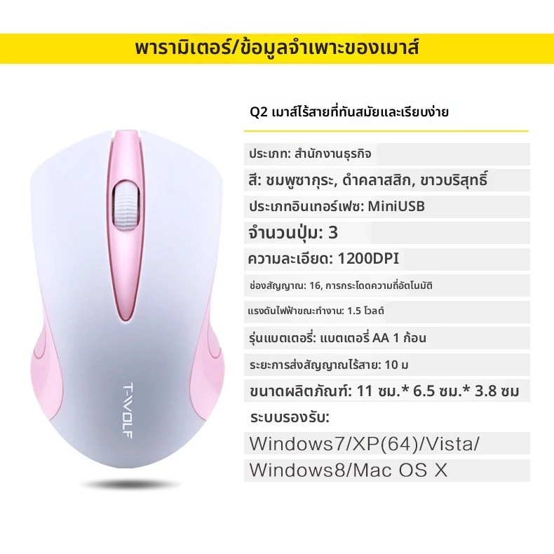 เมาส์ไร้สาย 2.4GHz สำหรับเล่นเกมและสำนักงาน thumbnail 10