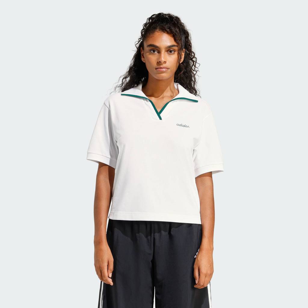 adidas ไลฟ์สไตล์ & เทนนิส เสื้อโปโลปักลายกราฟิก Seasonal Essentials Colorpop ผู้หญิง สีขาว JZ0191