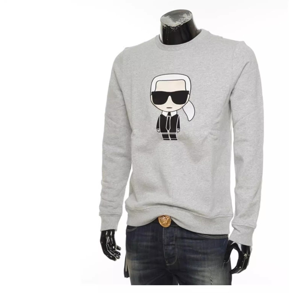 Karl Lagerfest Print Lafayette เสื้อสเวตเตอร์คอกลมผู้ชาย