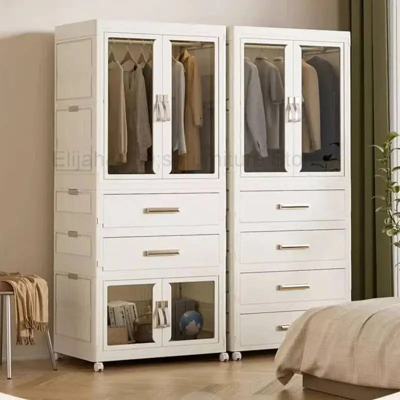 ไม้แขวนเสื้อ Organizer เด็กตู้เสื้อผ้าห้องนอนตู้เสื้อผ้าเด็กตู้เสื้อผ้าพลาสติก Penderie Enfant เฟอร์