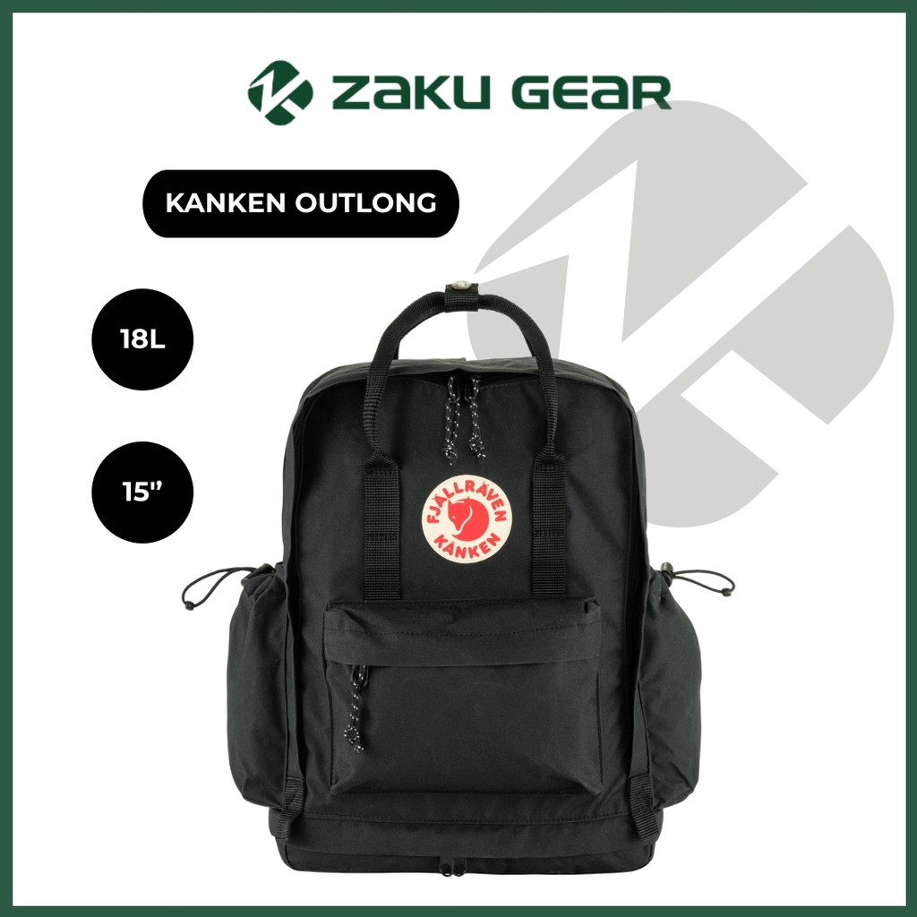 [Fjallraven] Kanken Outlong (18 Litre) กระเป๋าเป้สะพายหลัง - แล็ปท็อป 15 นิ้ว - สําหรับการเดินทางกลา