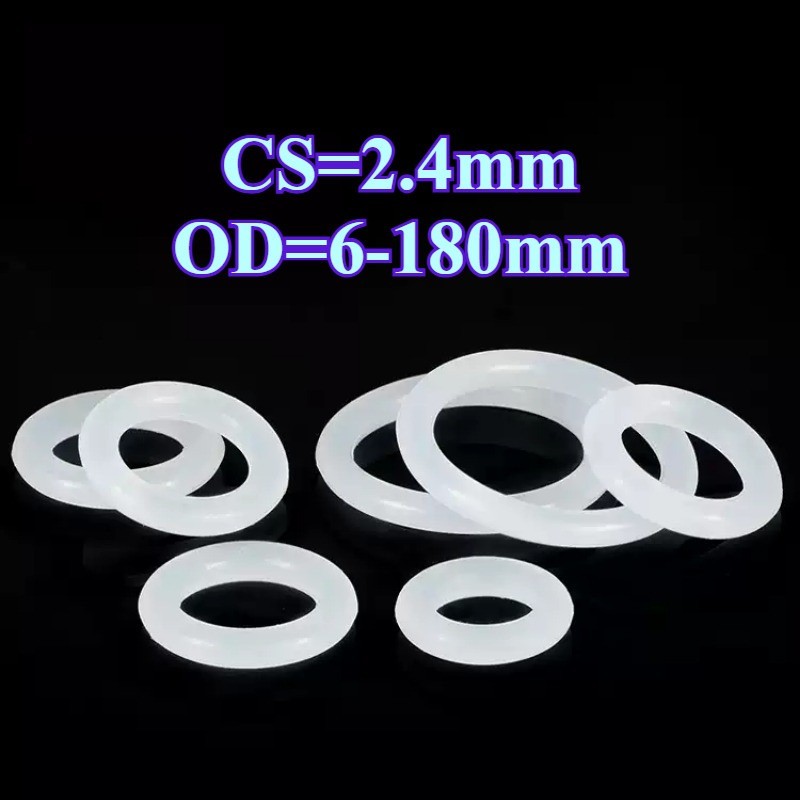 ปะเก็นโอริง CS2.4mm*OD6-180mm O-ring แหวนซีลซิลิโคนสีขาวซีลเกรดอาหารแหวนยางกันน้ําปะเก็นยืดหยุ่น[12wwg-FC] - รูปที่ 6