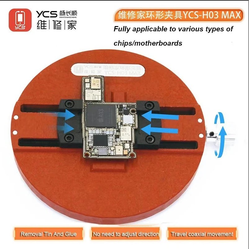 ตัวจับบอร์ฺด YCS-H03 MAX PRO โทรศัพท์มือถือบอร์ด PCB วงกลมติดตั้ง MotherboardGlue กําจัด BGA CPU ชิป IC ราคา ถูกที่สุด ดีลบีเคเค แกลเลอรีภาพที่ 2