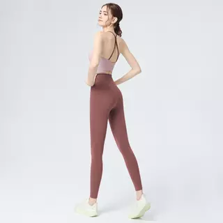 SHQX ผู้หญิง Racerback ชุดออกกําลังกายเอวสูง Tummy Control Leggings 4-Way ยืดกางเกงโยคะ + Matching Bra Sweat-Wiking สําหรับวิ่งและโยคะร้อน