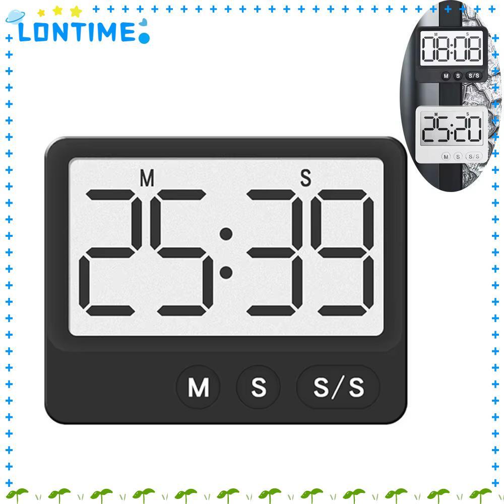 LONTIME ตัวจับเวลาแม่เหล็กฟังก์ชั่นปิดเสียงจอแสดงผล LCD Digital Timer, Time Manager Tool หน้าจอขนาดใหญ่แม่เหล็กดูดจับเวลานับถอยหลังใช้ในครัว