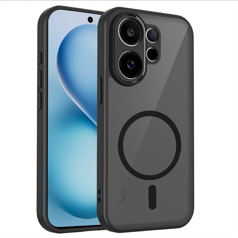 สําหรับ VIVO V60 5G, V60E, เคสโทรศัพท์สีดําโปร่งใสฝ้าขายดี, แท่นชาร์จไร้สาย PC ฝาครอบป้องกันป้องกันการตก