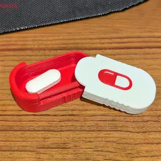 (WHMS) กล่องยาเลื่อนพวงกุญแจระบุ Multiplepartments Travel Pill Organizer แบบพกพา Pill Pod แท็บเล็ตกรณี