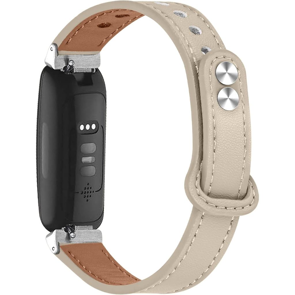 สายหนังใช้งานร่วมกับ Fitbit Inspire 2 สายผู้หญิงผู้ชาย,ของแท้หนังกีฬาสายรัดข้อมือสายคล้องคอสร้อยข้อม