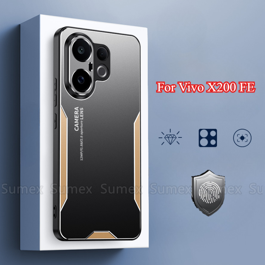 Matte โลหะ Hard เคสโทรศัพท์สําหรับ Vivo X200 FE Pro Mini 5G เลนส์กล้องป้องกันกรณีปกหลัง Trace ทน Viv