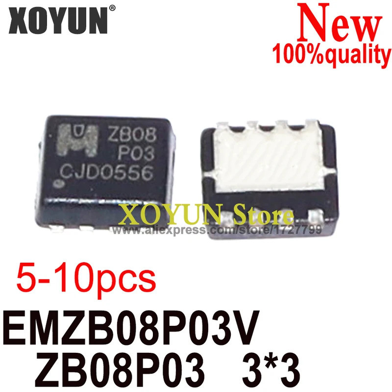 (5-10ชิ้น) 100% ใหม่ EMZB08P03V EMZB08P03 ZB08P03 QFN-8 ชิป ic ในสต็อก 1R1Z