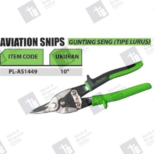 Tekiro 10" กรรไกรสังกะสีตรง / Aviation Snips PL-AS1449