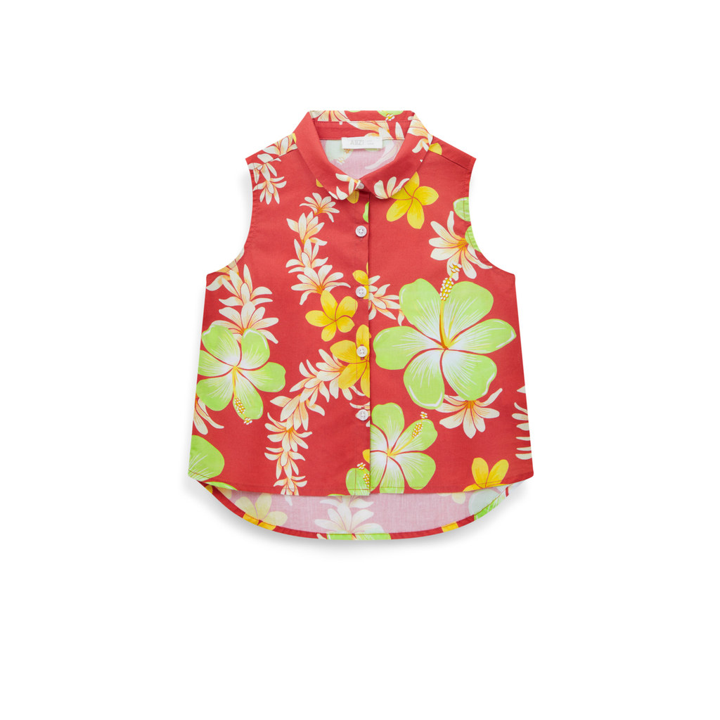 AIIZ (เอ ทู แซด) - AIIZ เสื้อเชิ้ตเด็กผู้หญิงแขนกุดพิมพ์ลายฮาวาย