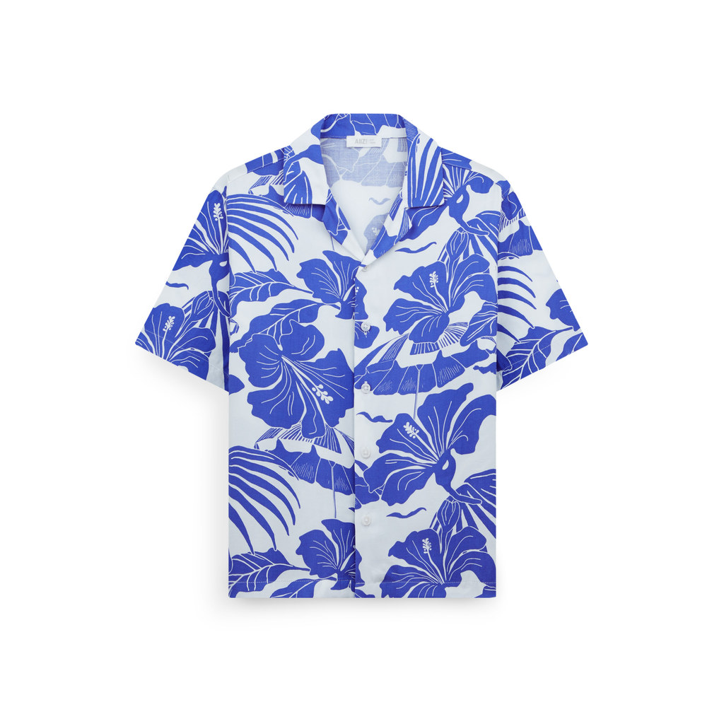 AIIZ (เอ ทู แซด) - AIIZ เสื้อเชิ้ตฮาวายเด็กผู้ชายแขนสั้นพิมพ์ลาย AIIZ Boy's Hibiscus Printed Camp Co