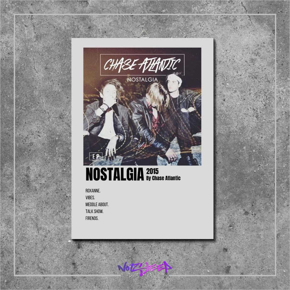 เพลงวงดนตรี Nostalgia ปกอัลบั้มโดย Chase Atlantic โปสเตอร์ไม้ ตกแต่งห้องความงาม
