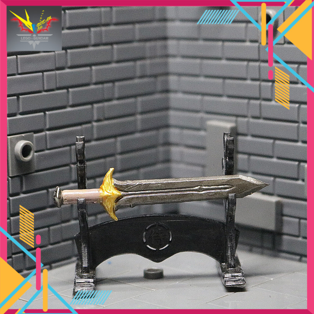 N195 Custom 3D พิมพ์อุปกรณ์เสริมเข้ากันได้กับ Lego Stone Sword