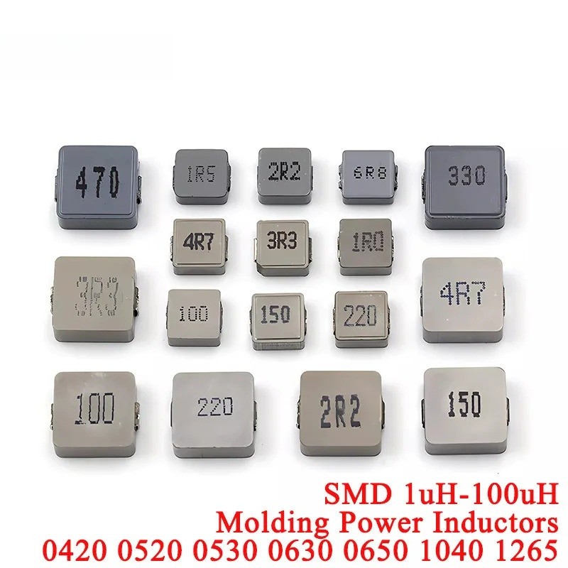 5 ชิ้น SMD Molding Power Inductors 0420 0520 0530 0630 0650 1040 1265 1R0 2R2 6R8 1UH 2.2 3.3 4.7 6.8 33 100UH 2.2UH การเหนี่ยวนํา
