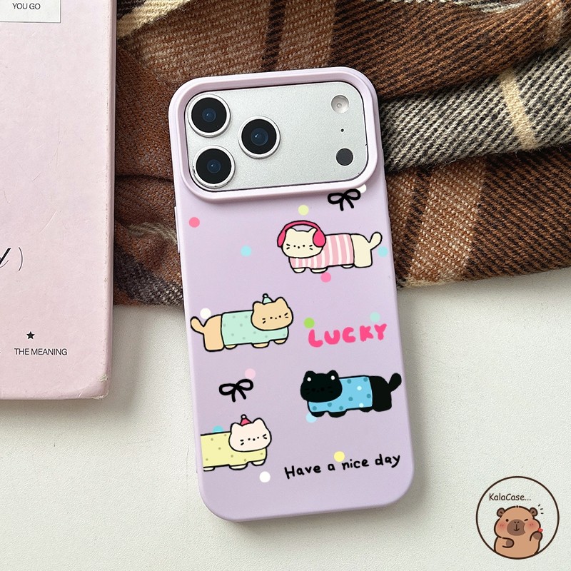 สําหรับ OPPO Reno 14 13 11 9 Pro 8Z 7Z 8 7 Lite 5G Reno14 Reno13 เคสโทรศัพท์น่ารักที่มีสีสันแมว Polka Dot Bow Bowknot ตลกการ์ตูน Matte Frosted ธรรมดาปลอกอ่อนกรณีฝาครอบ