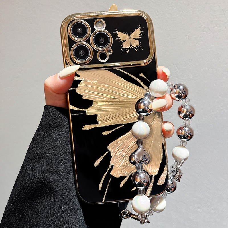 เคส 15 pro max เคสไอโฟน6splus เคสนิ่มสีดําผีเสื้อขนาดใหญ่เคสโทรศัพท์ iPhoneXSMAX