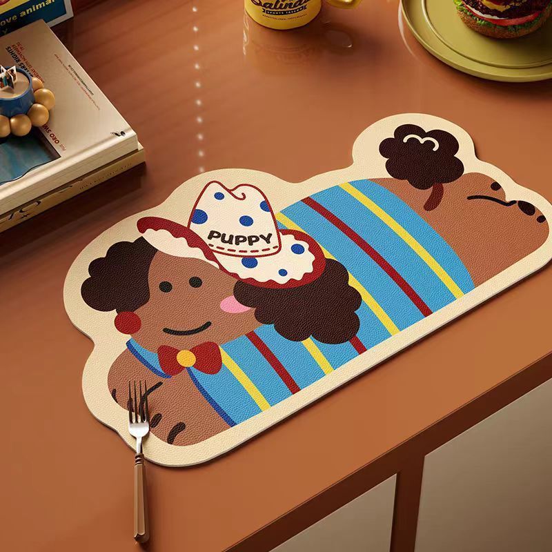 แผ่นดูดซับน้ํา แผ่นรองจาน ที่รองแก้ว Dachshund ที่กันความร้อน ความชื้น แบบแห้งเร็ว ดูดซับน้ําได้ดี - รูปที่ 3