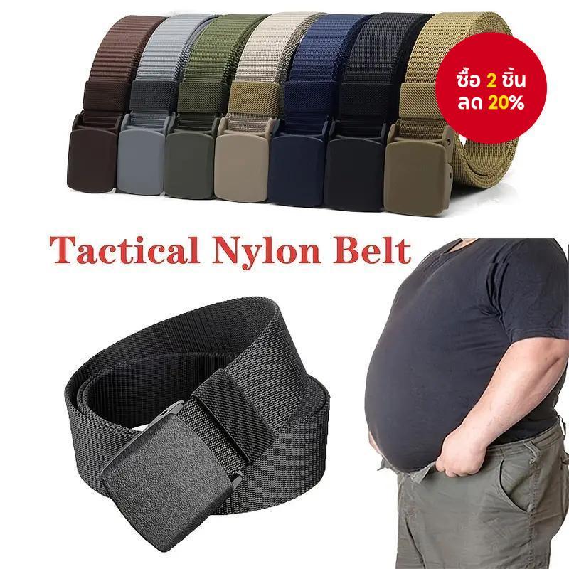 เข็มขัดผ้าแคนวาสล็อคอัตโนมัติยุทธวิธีสําหรับผู้ชาย - สายรัดเอวอเนกประสงค์สําหรับเดินป่า/ยิม/ร่วม