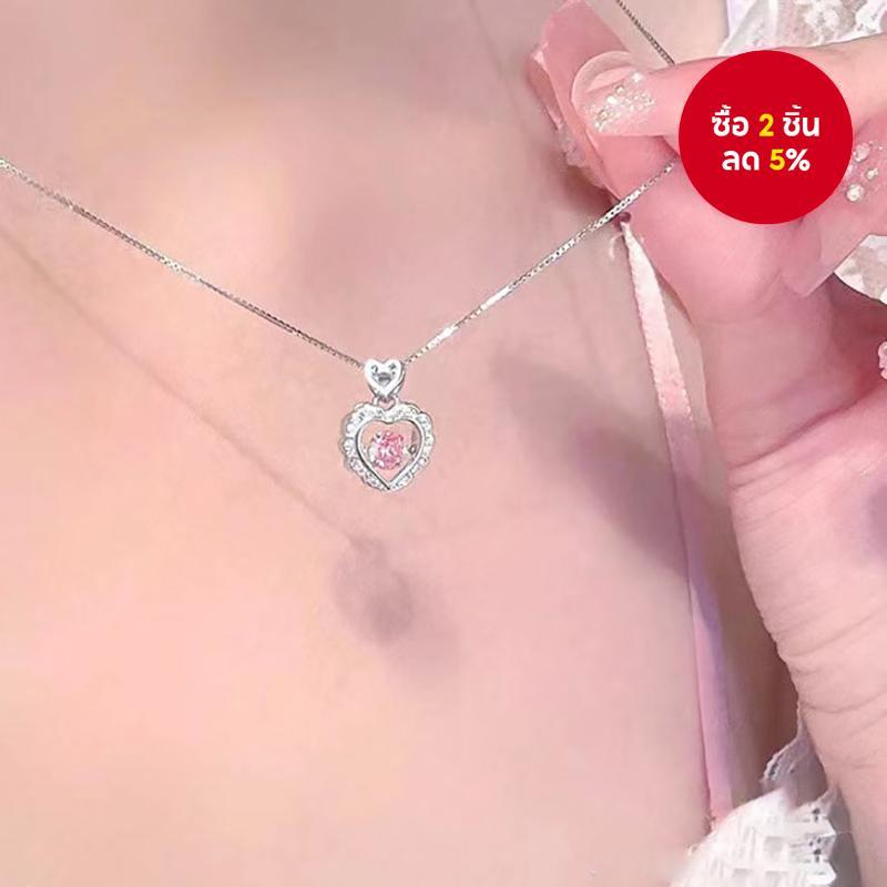 สร้อยคอ 1 ชิ้น Heartfelt หวานและอ่อนโยน Niche Luxe Heartbeat การออกแบบความถี่