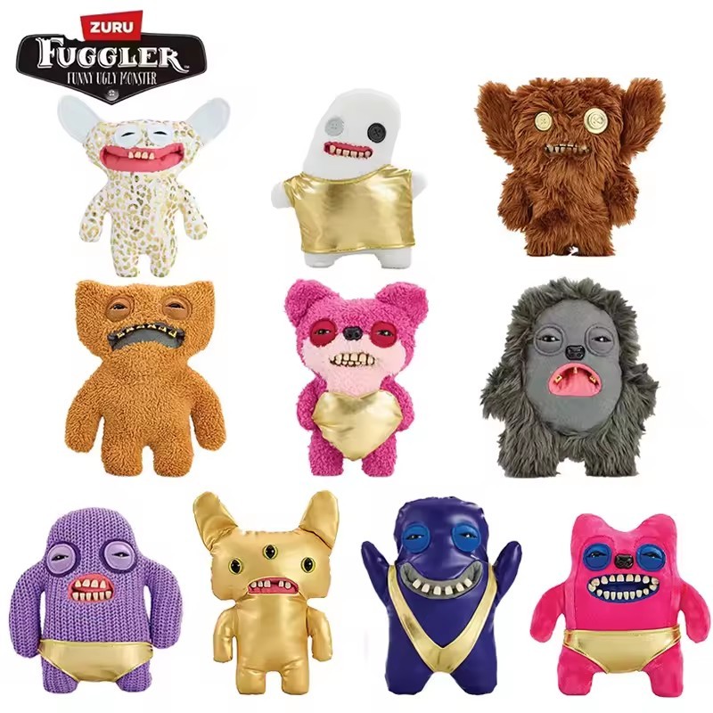 Fuggler ทอง Fugglers ตุ๊กตา Series ฟัน Monster Ugly Kawaii การ์ตูน Soft Plush เครื่องประดับตุ๊กตาของเล่น